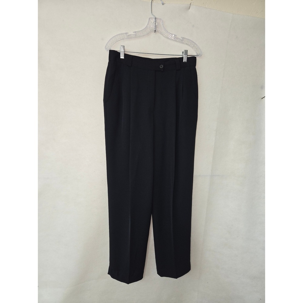 Ingenuity Dress Pant Women 12 Dark Navy Vintage High Rise Pleated Made in Canada